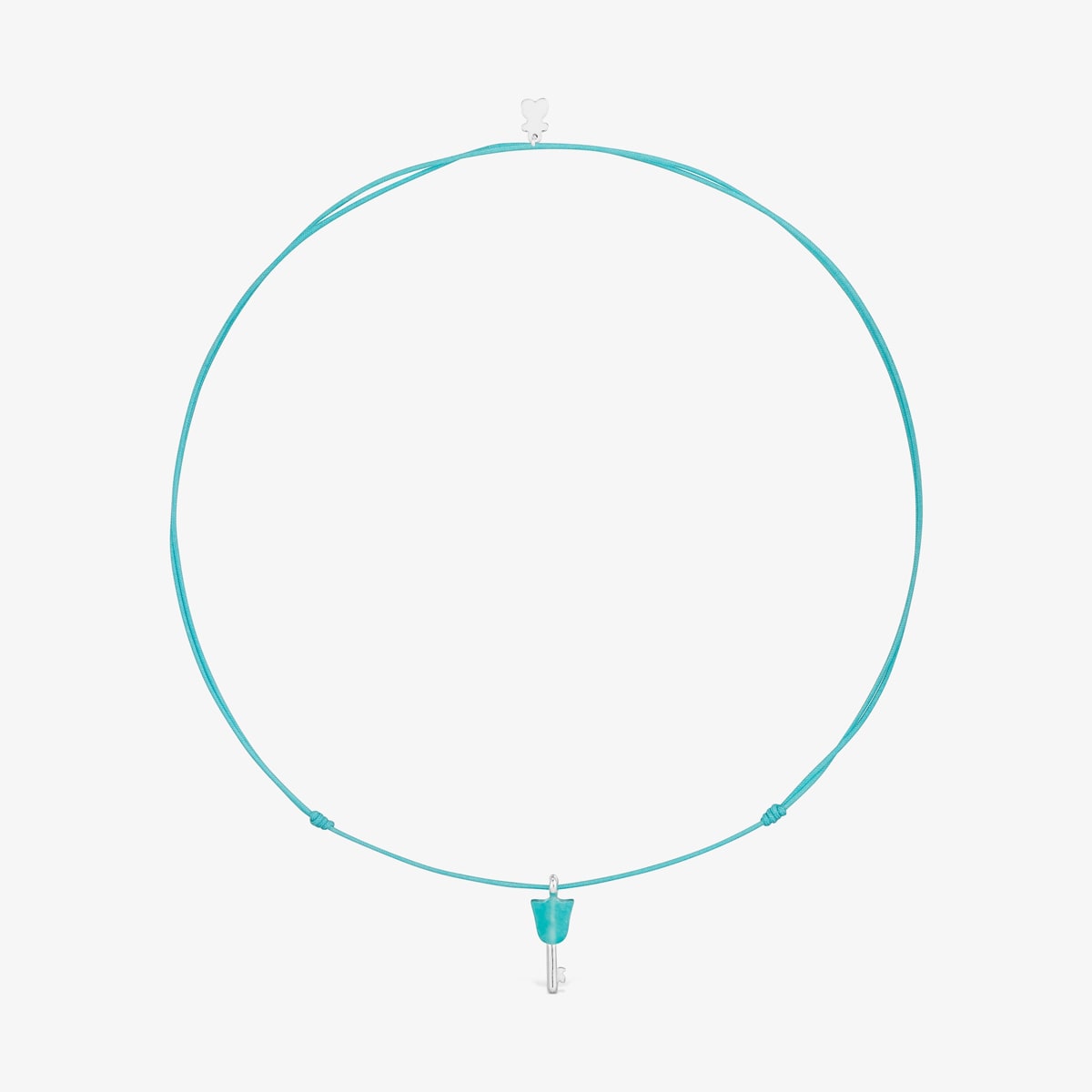 Tous - Collar De Plata, Nylon Turquesa Y Amazonita Tous Unlock - Azul