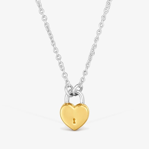Two-tone heart padlock motif Necklace TOUS Unlock