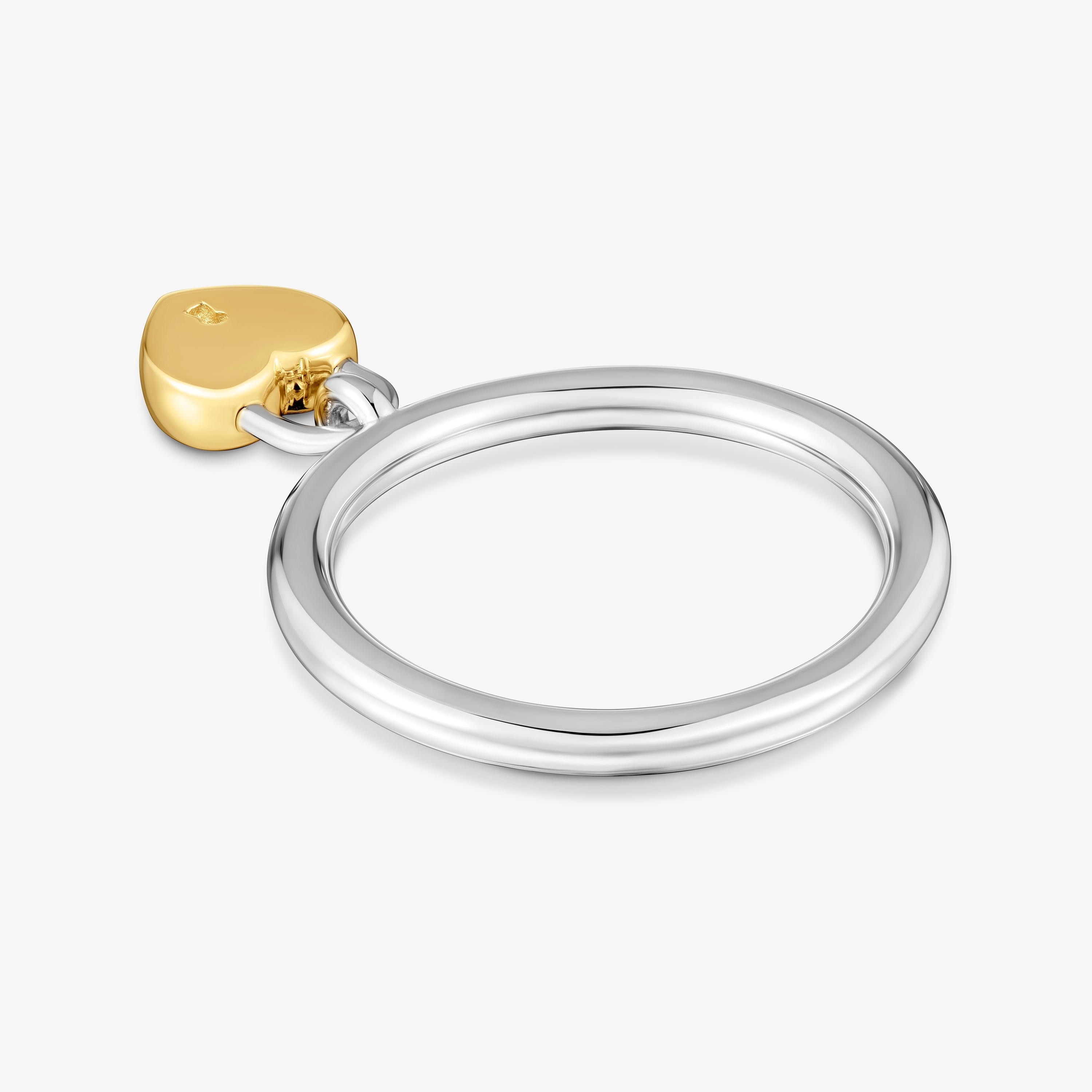 Two-tone heart padlock motif Ring TOUS Unlock