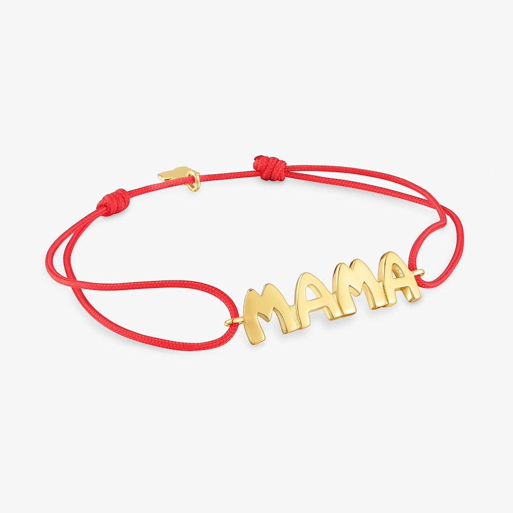 Bracciale in nylon rosso e argento placcato oro 18&nbsp;kt TOUS Mama