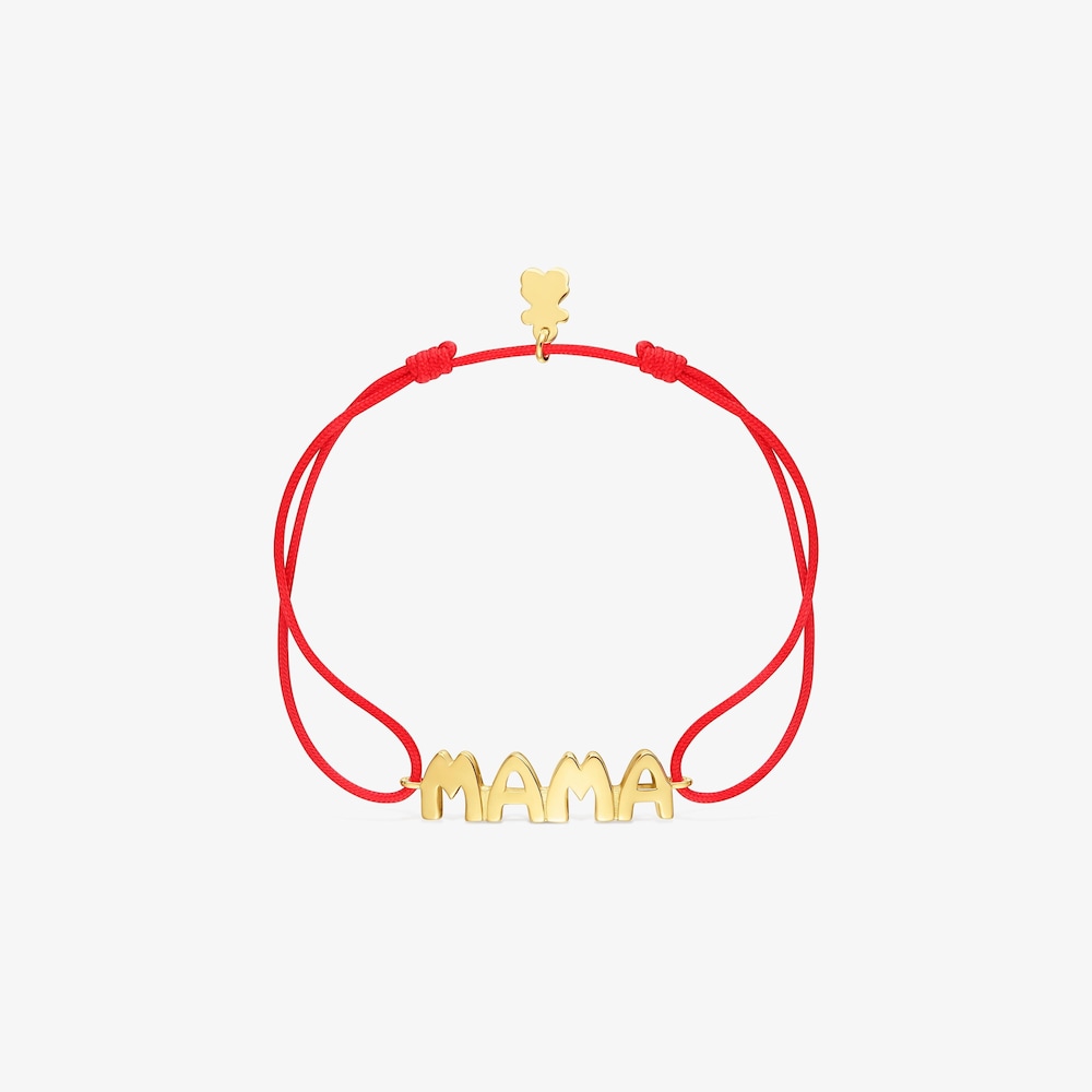Bracciale in nylon rosso e argento placcato oro 18&nbsp;kt TOUS Mama