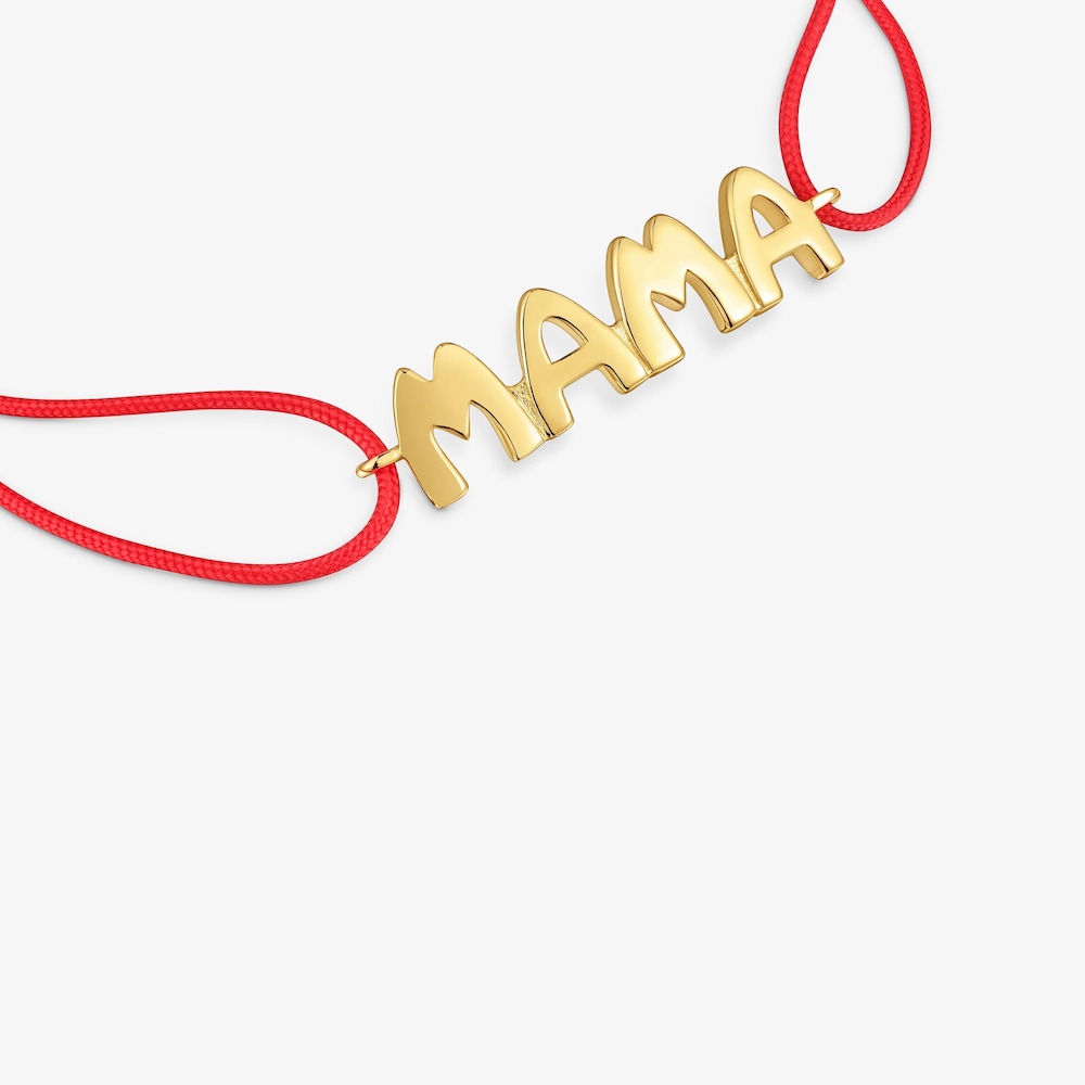 Bracciale in nylon rosso e argento placcato oro 18&nbsp;kt TOUS Mama