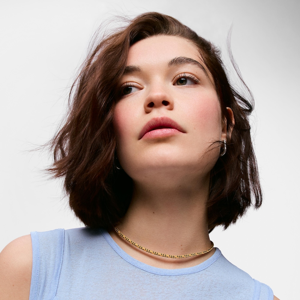 Collar con cord&oacute;n amarillo y acero TOUS Basics