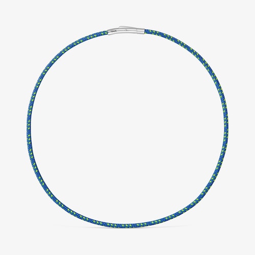 Collar con cord&oacute;n azul y acero TOUS Basics