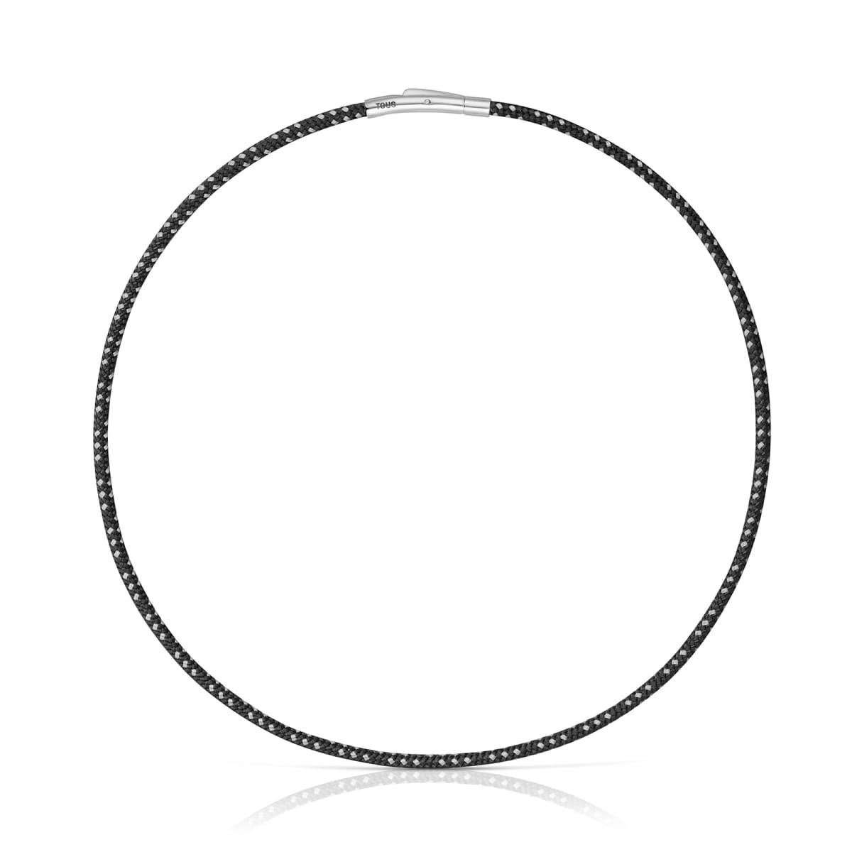Halskette Aus Schwarzer Kordel Und Stahl Basics