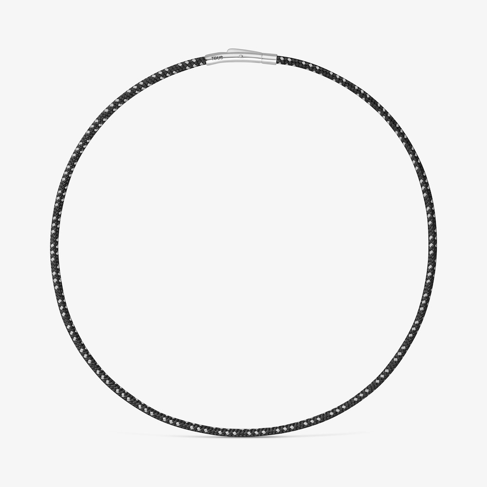 Collar con cord&oacute;n negro y acero TOUS Basics