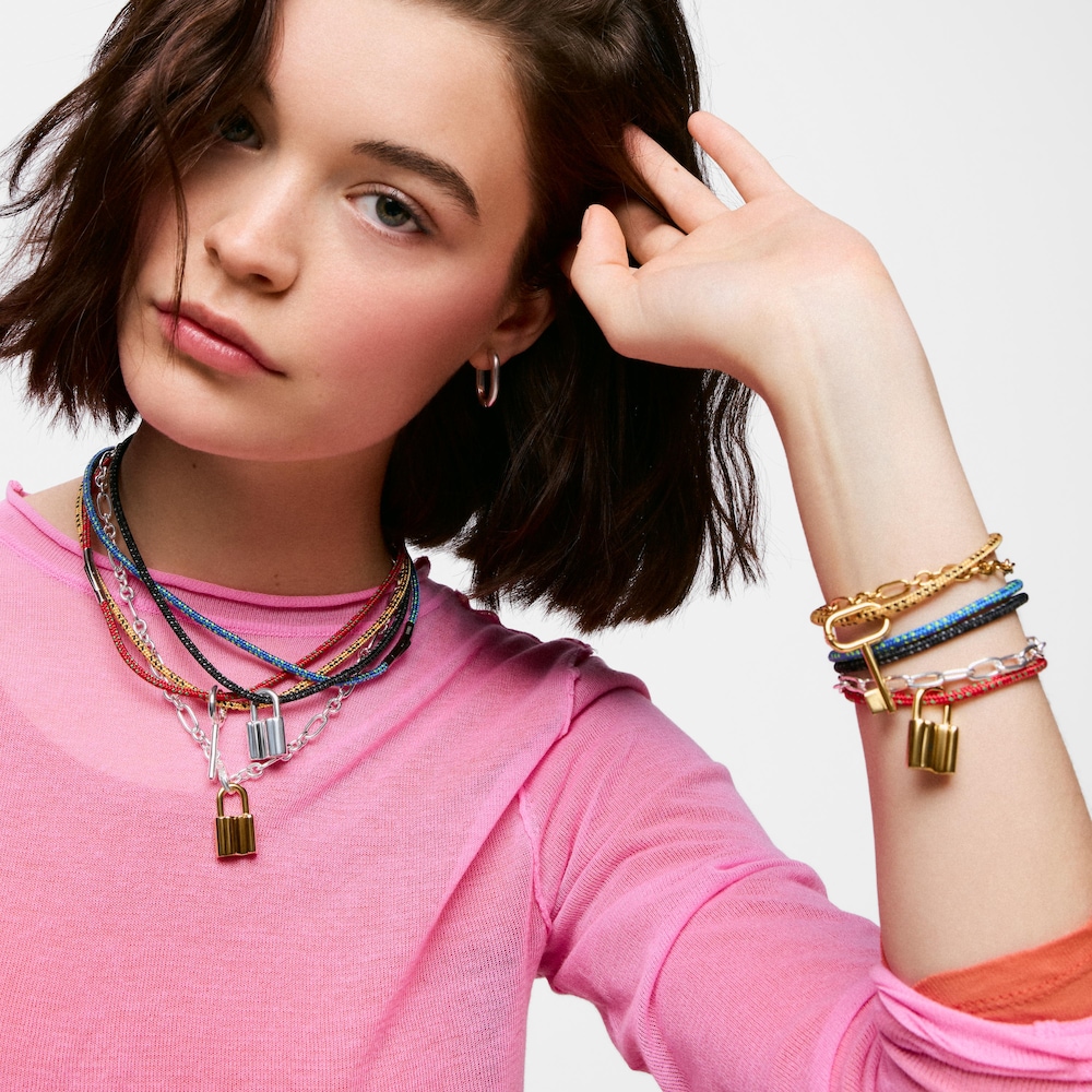 Collar con cord&oacute;n negro y acero TOUS Basics