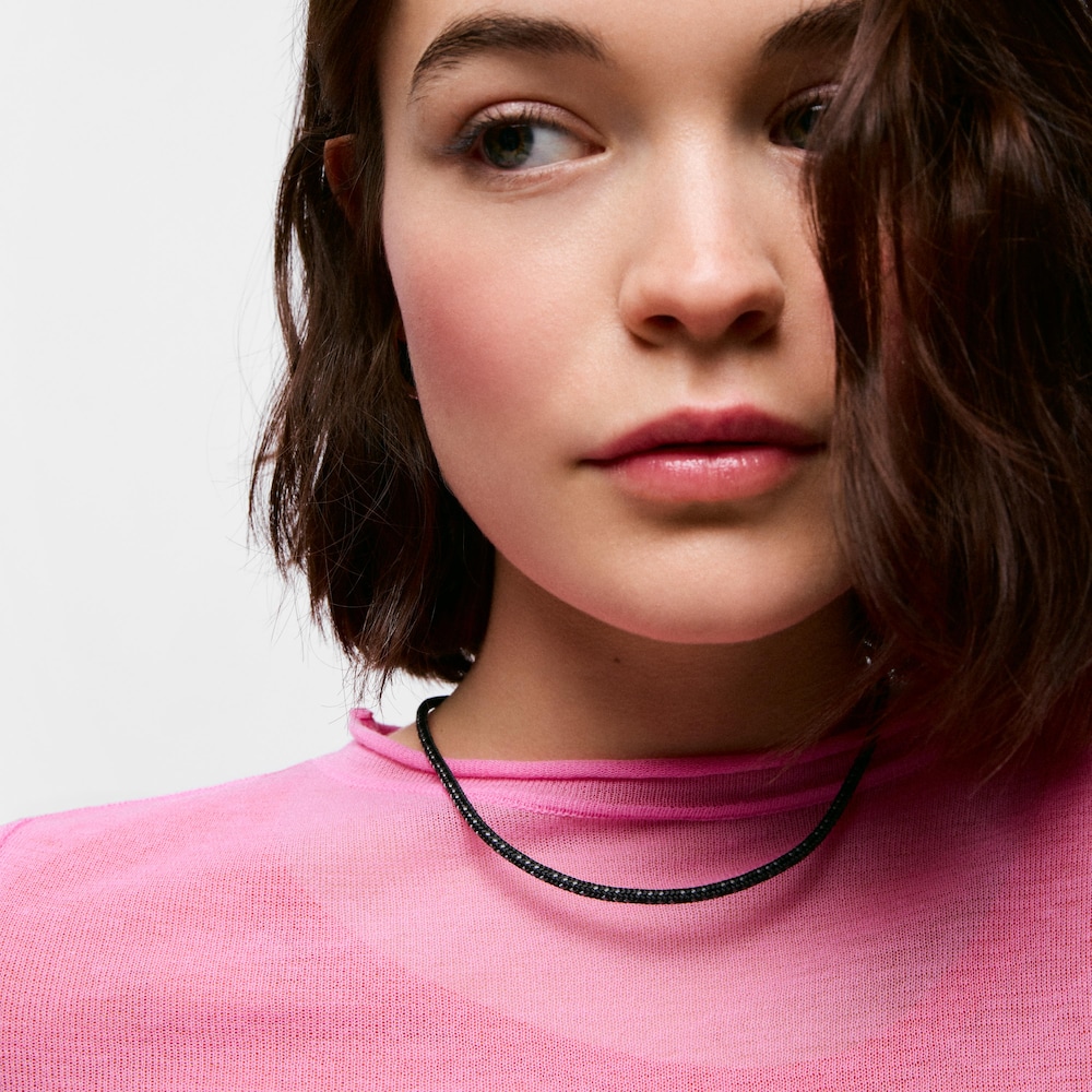 Collar con cord&oacute;n negro y acero TOUS Basics