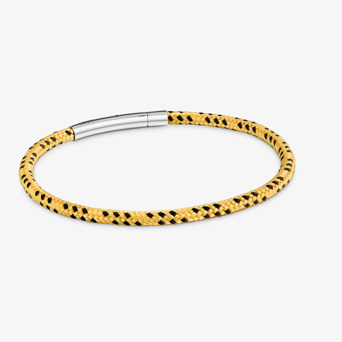 Armband Aus Gelber Kordel Und Stahl Basics