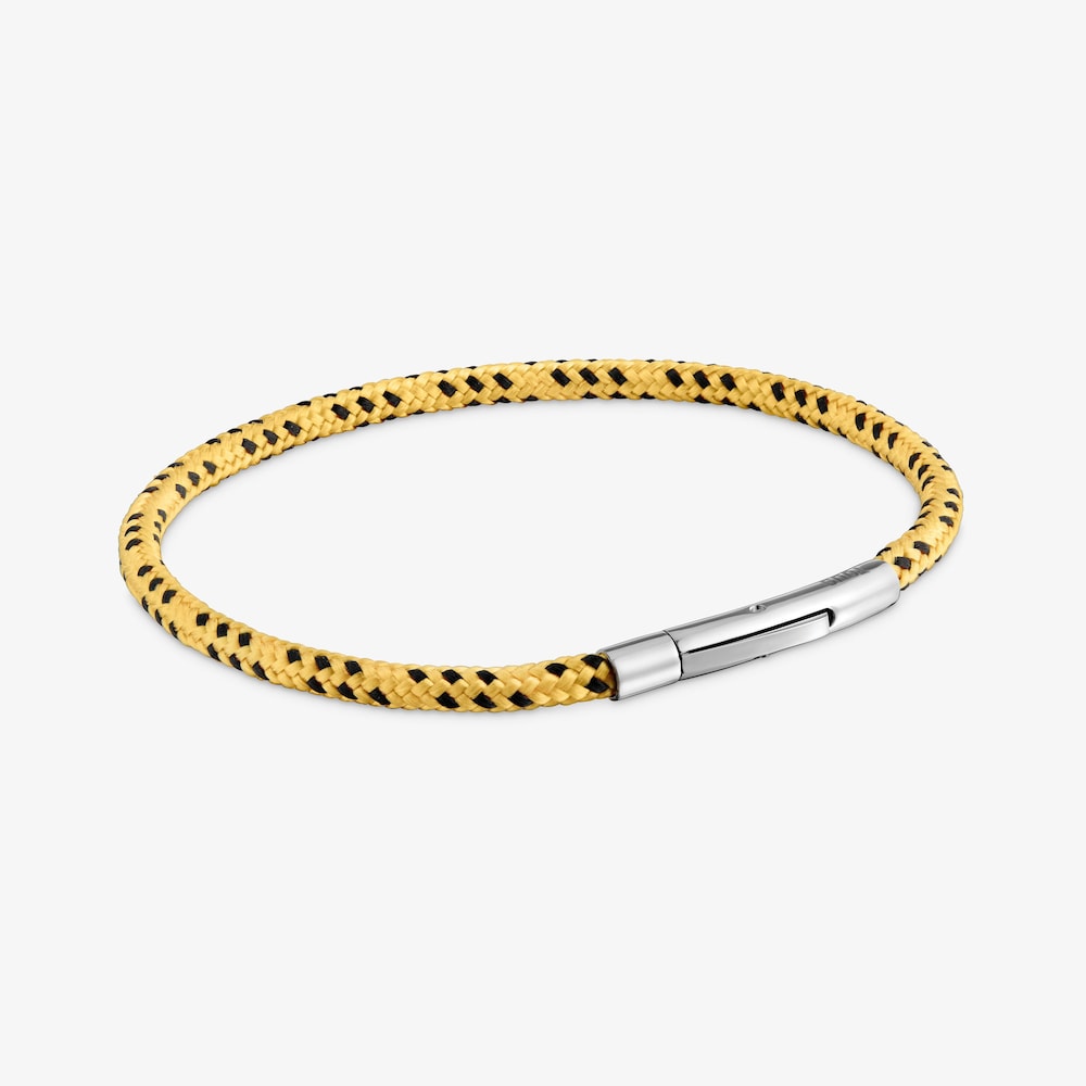 Pulsera con cord&oacute;n amarillo y acero TOUS Basics