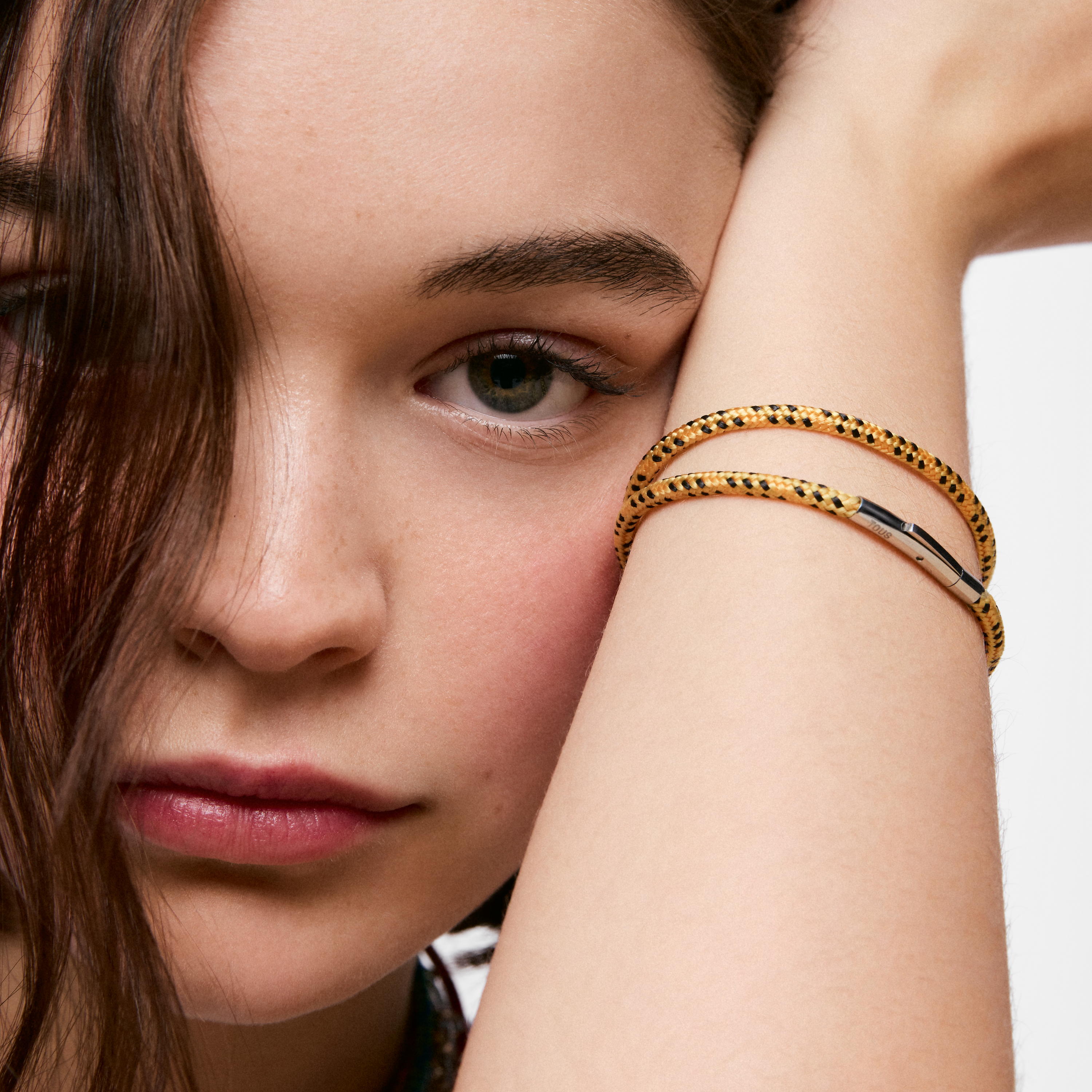 Bracelet with yellow cord and steel TOUS Basics