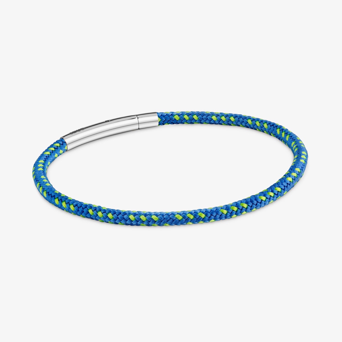 Armband Aus Blauer Kordel Und Stahl Basics