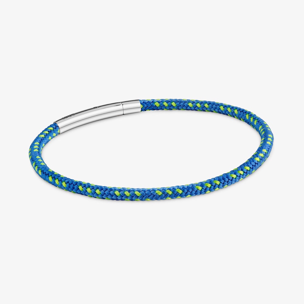 Pulsera con cord&oacute;n azul y acero TOUS Basics