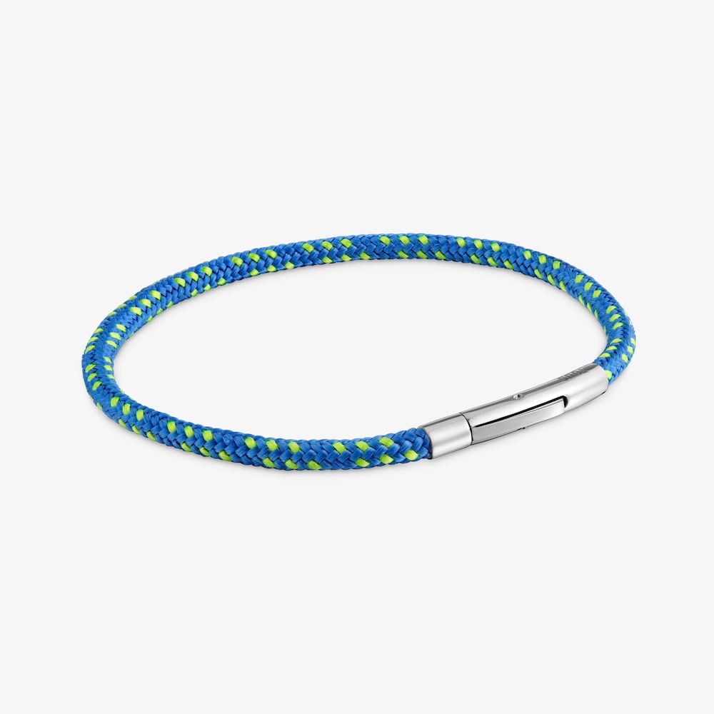 Pulsera con cord&oacute;n azul y acero TOUS Basics