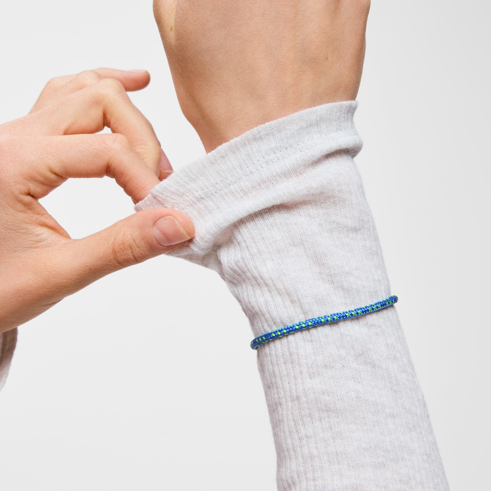 Pulsera con cord&oacute;n azul y acero TOUS Basics