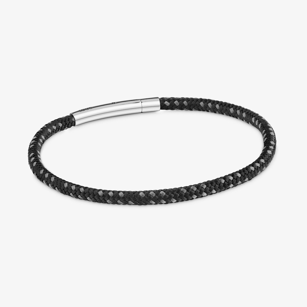 Pulsera con cord&oacute;n negro y acero TOUS Basics