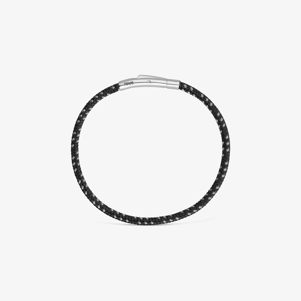 Pulsera con cord&oacute;n negro y acero TOUS Basics