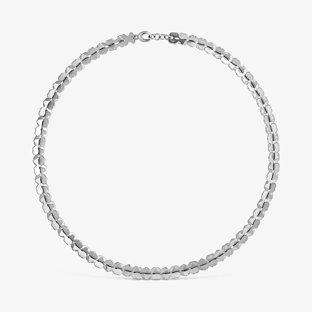 Collar corto de acero con motivos oso Carrusel