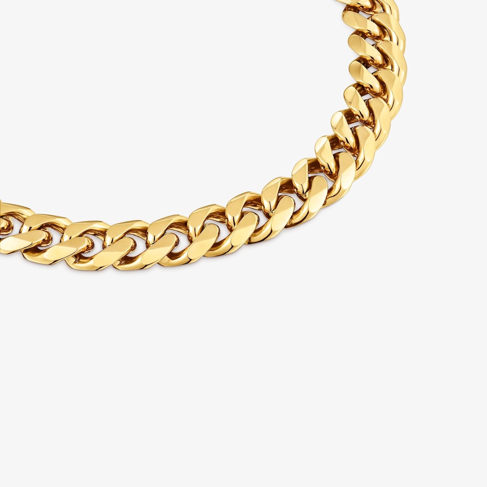 Řet&iacute;zkov&yacute; N&aacute;hrdeln&iacute;k s&nbsp;ploch&yacute;mi čl&aacute;nky z&nbsp;oceli ve zlat&eacute; barvě TOUS Basics