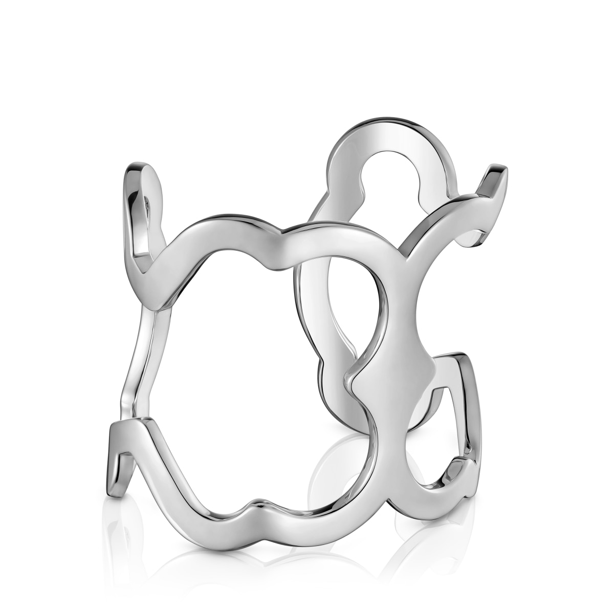 Tous - Pulsera Esclava Xl De Acero Con Silueta Oso Carrusel - Plateado