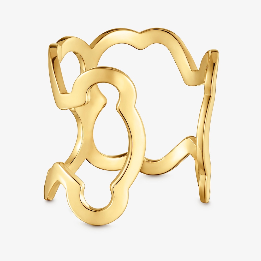 Pulsera esclava xl de acero en color dorado con silueta oso Carrusel