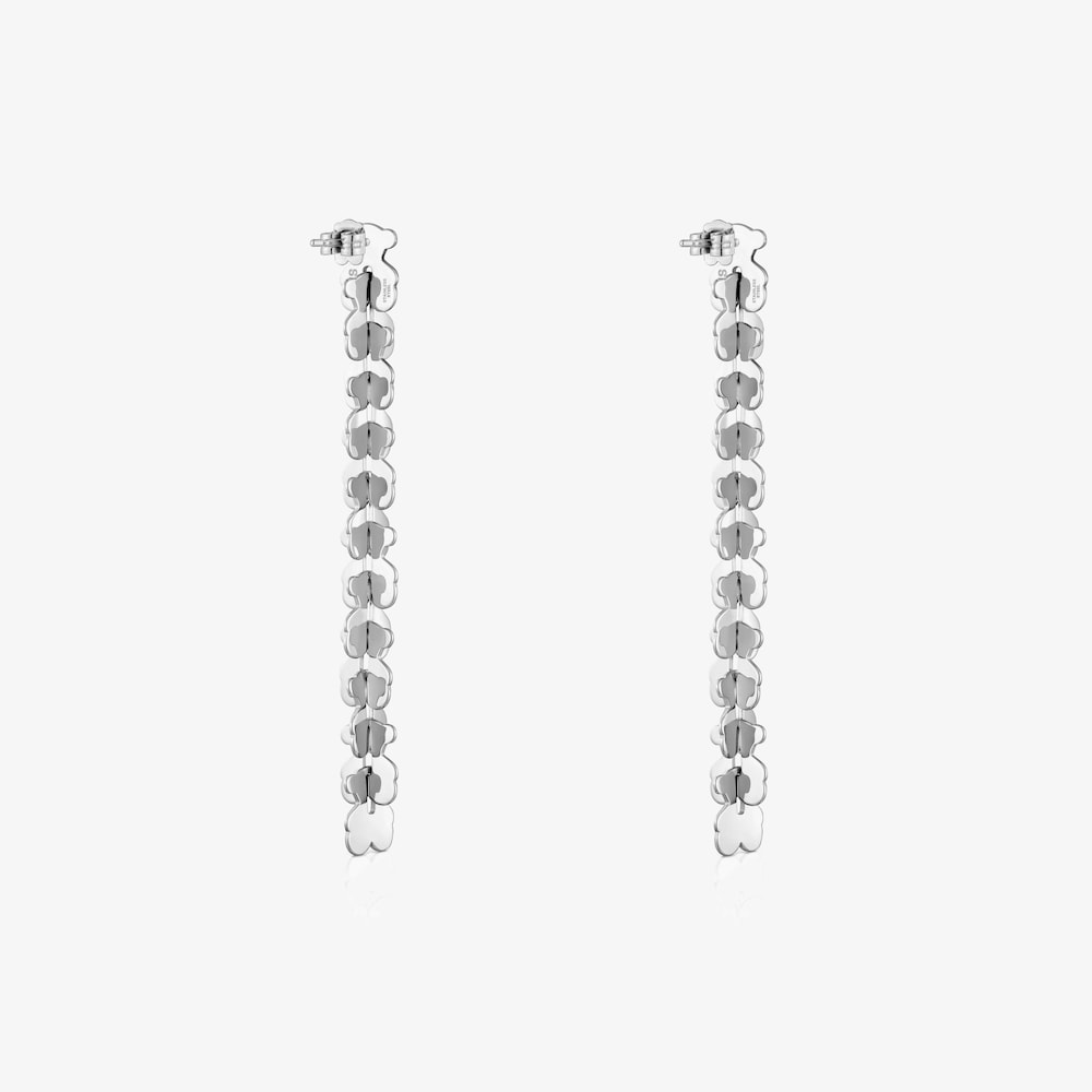 Pendientes largos de acero con motivos oso Carrusel