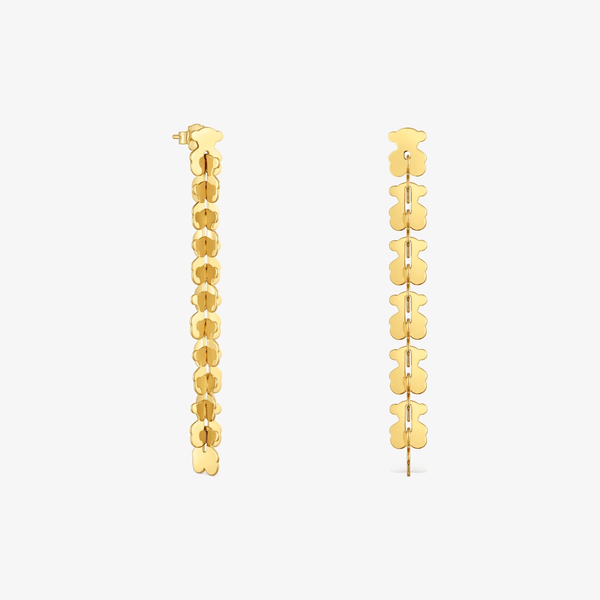 Tous - Pendientes Largos De Acero En Color Dorado Con Motivos Oso Carrusel - Dorado