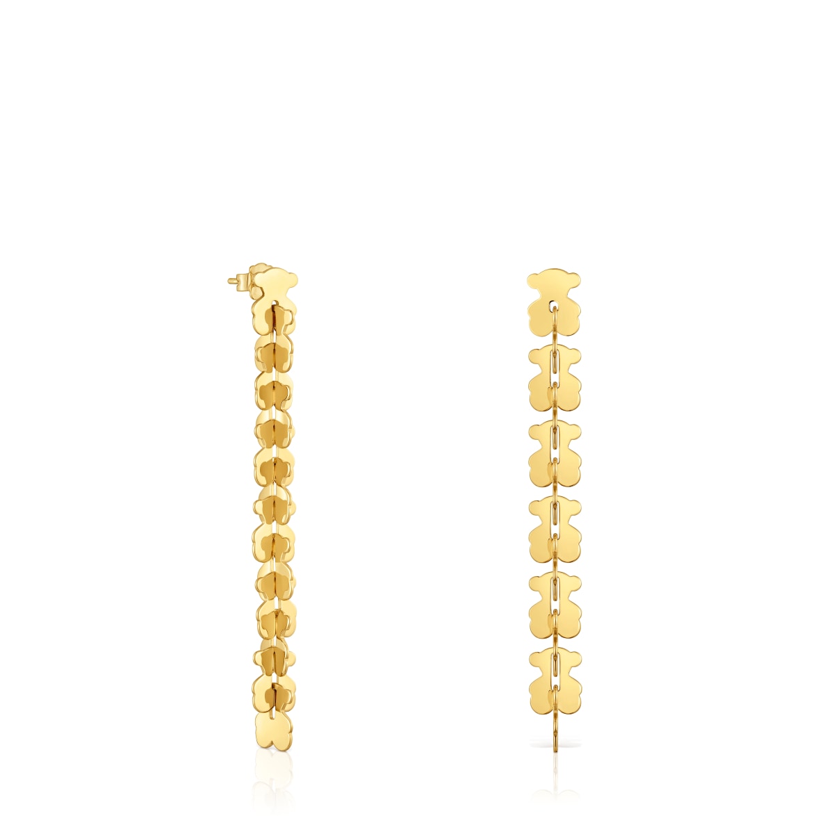 Tous - Pendientes Largos De Acero En Color Dorado Con Motivos Oso Carrusel - Dorado