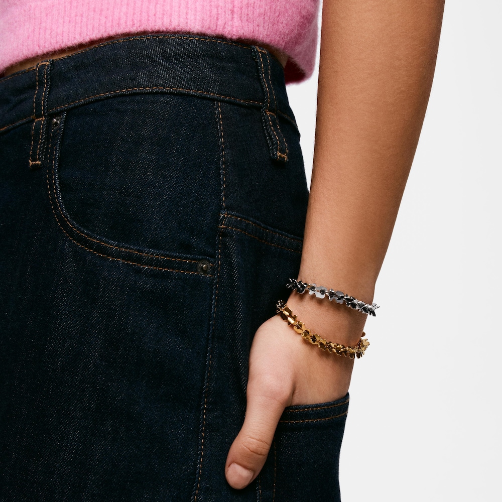 Ocelov&yacute; Řet&iacute;zkov&yacute; n&aacute;ramek v&nbsp;barvě zlata s&nbsp;motivy medv&iacute;dka TOUS Carrusel