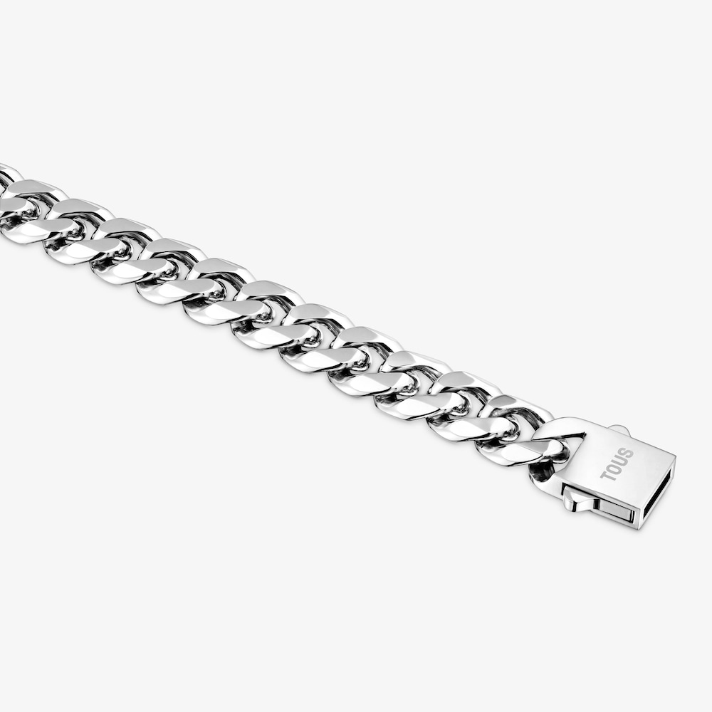 Ocelov&yacute; řet&iacute;zkov&yacute; N&aacute;ramek s&nbsp;ploch&yacute;mi čl&aacute;nky TOUS Basics