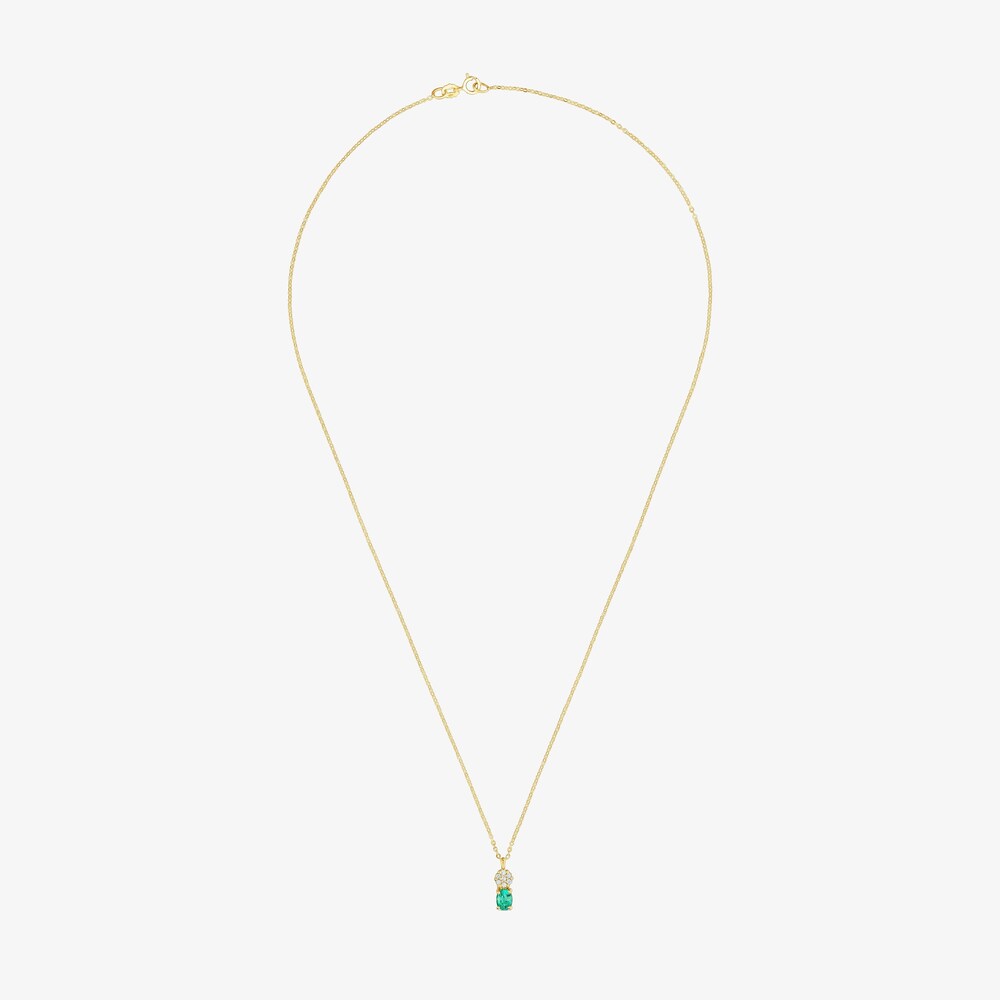 Collar de oro 9 kt, diamantes y esmeralda Les Classiques