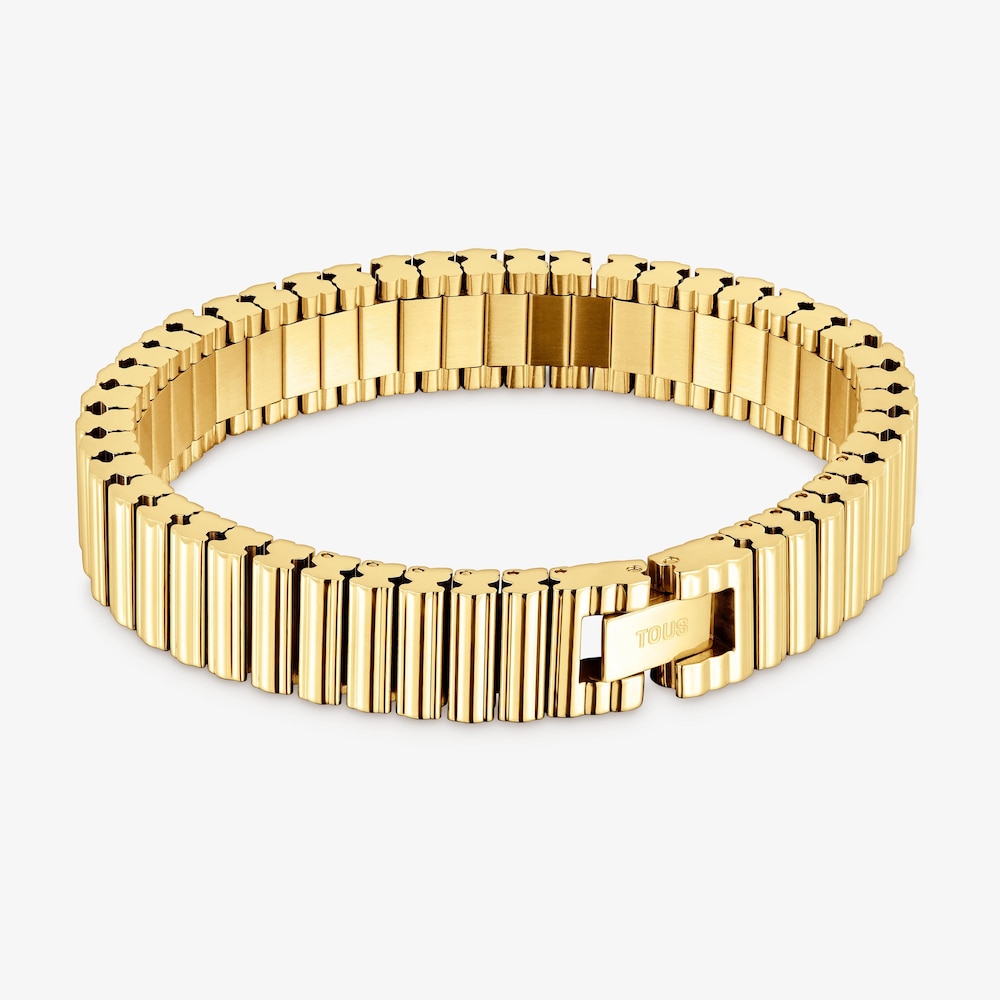 Pulsera de eslabones en acero en color dorado 12 mm TOUS 1950