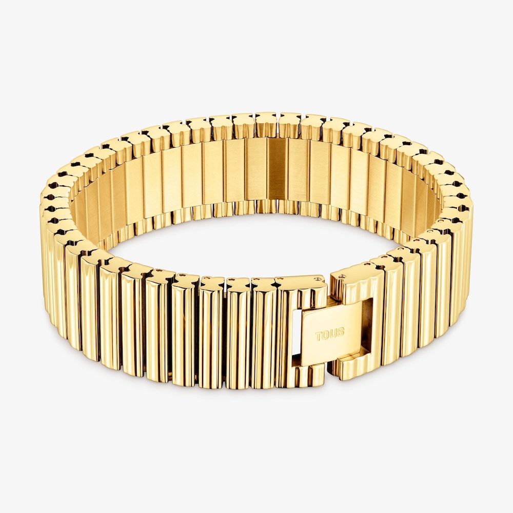 Pulsera de eslabones en acero en color dorado 18 mm TOUS 1950