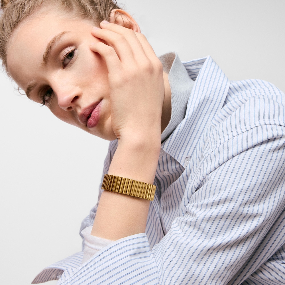 Pulsera de eslabones en acero en color dorado 18 mm TOUS 1950