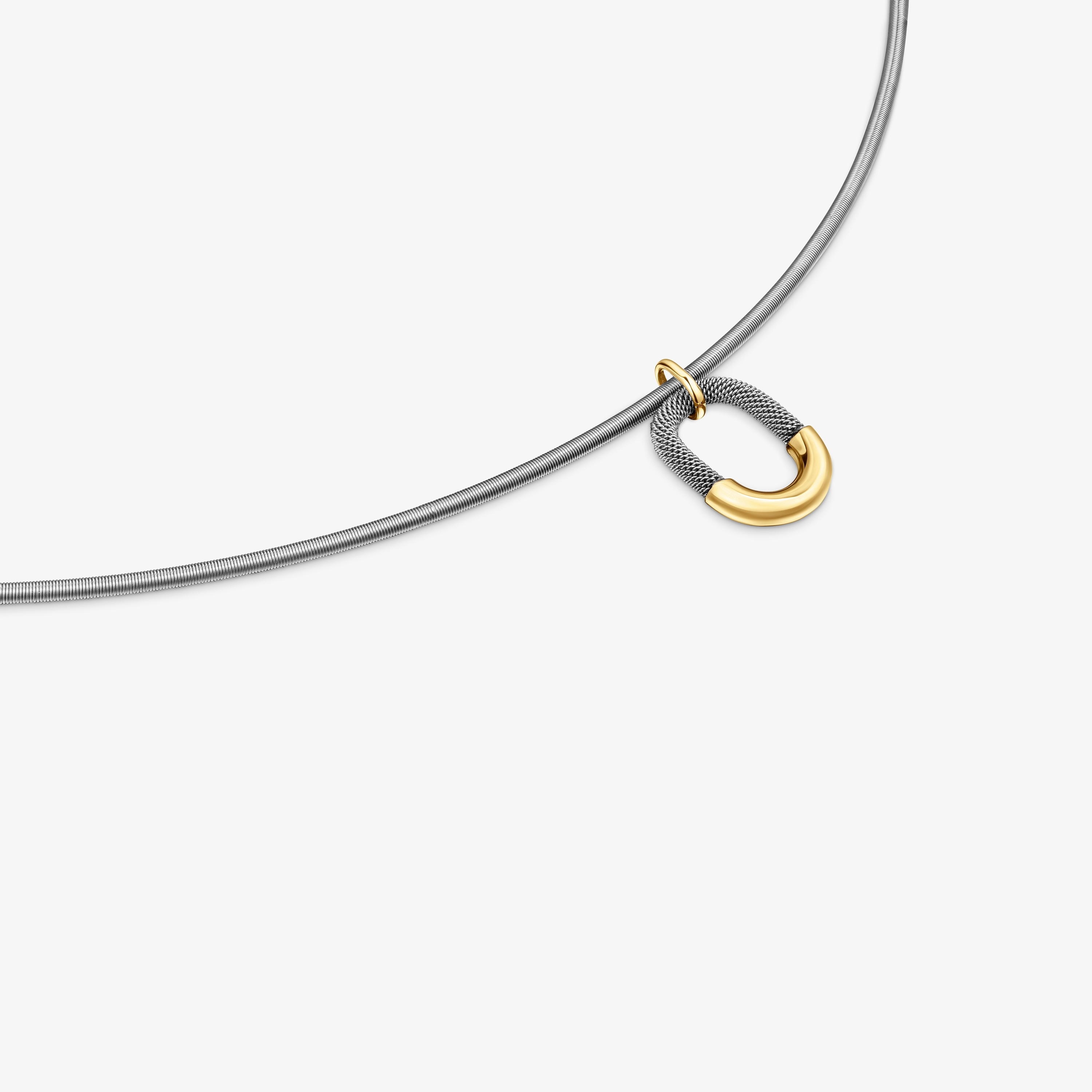 Steel and 14K solid gold Necklace TOUS Unlock