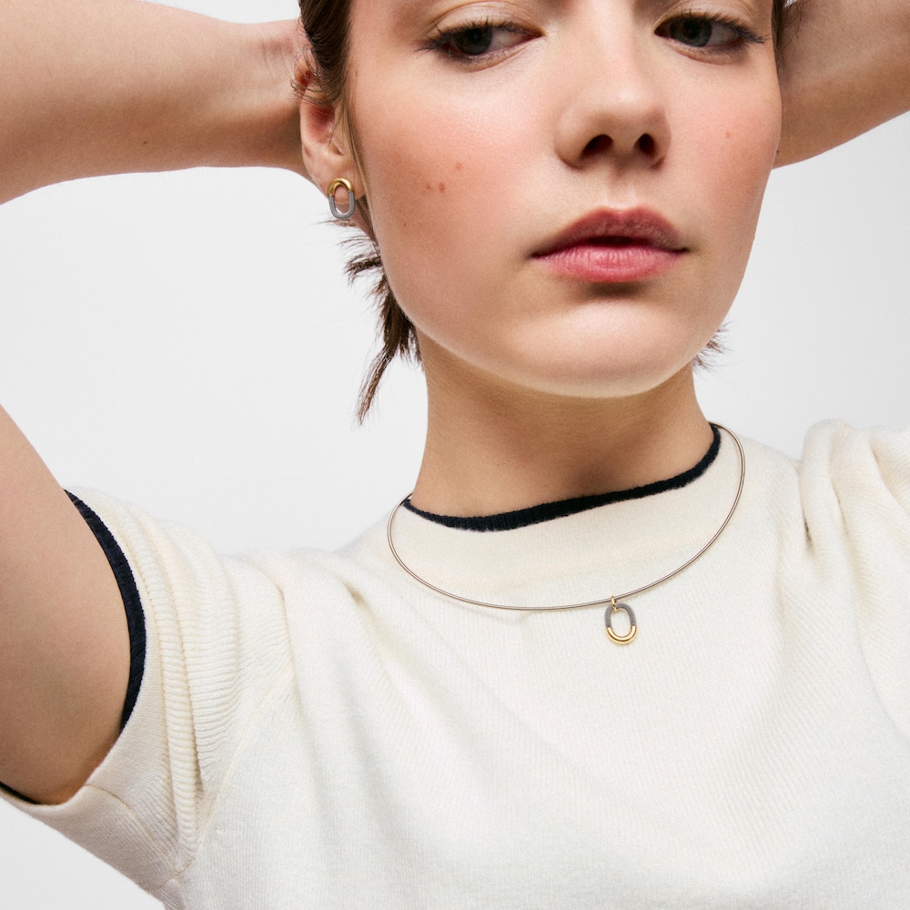 Collar de acero y oro 14 kt TOUS Unlock