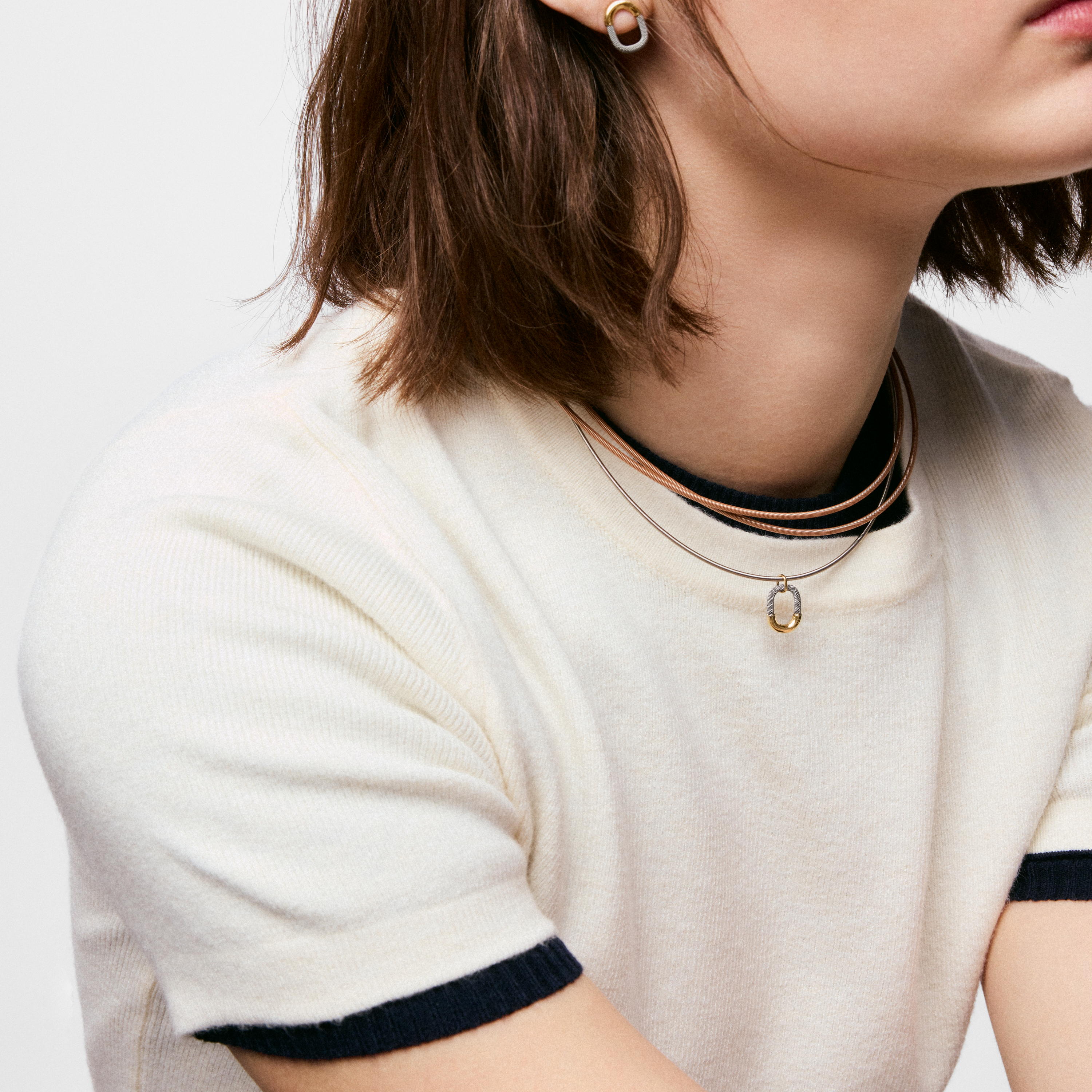 Steel and 14K solid gold Necklace TOUS Unlock