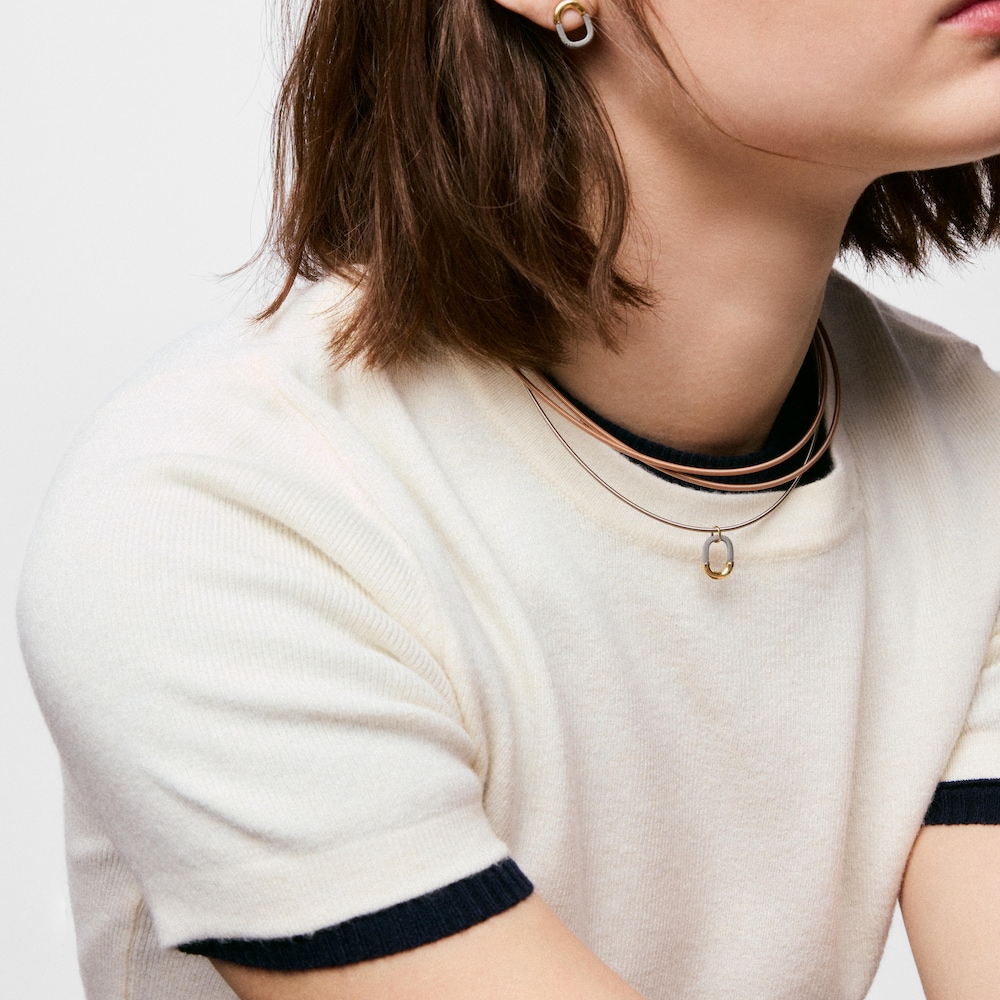 Collar de acero y oro 14 kt TOUS Unlock