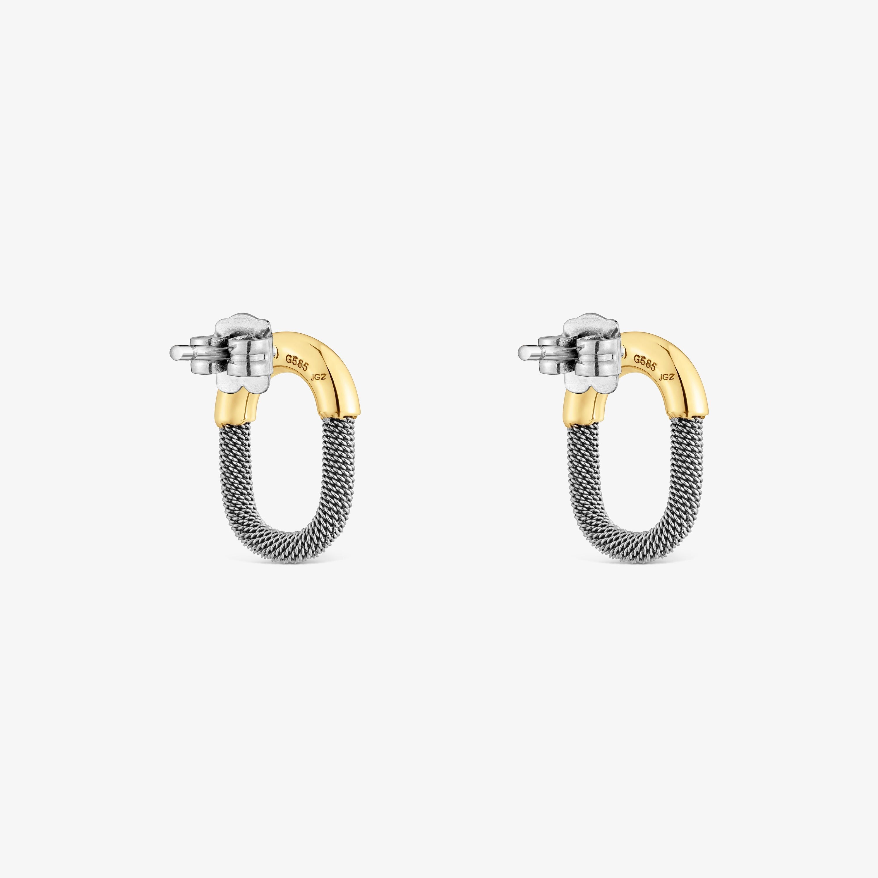 Steel and 14K solid gold Earrings TOUS Unlock
