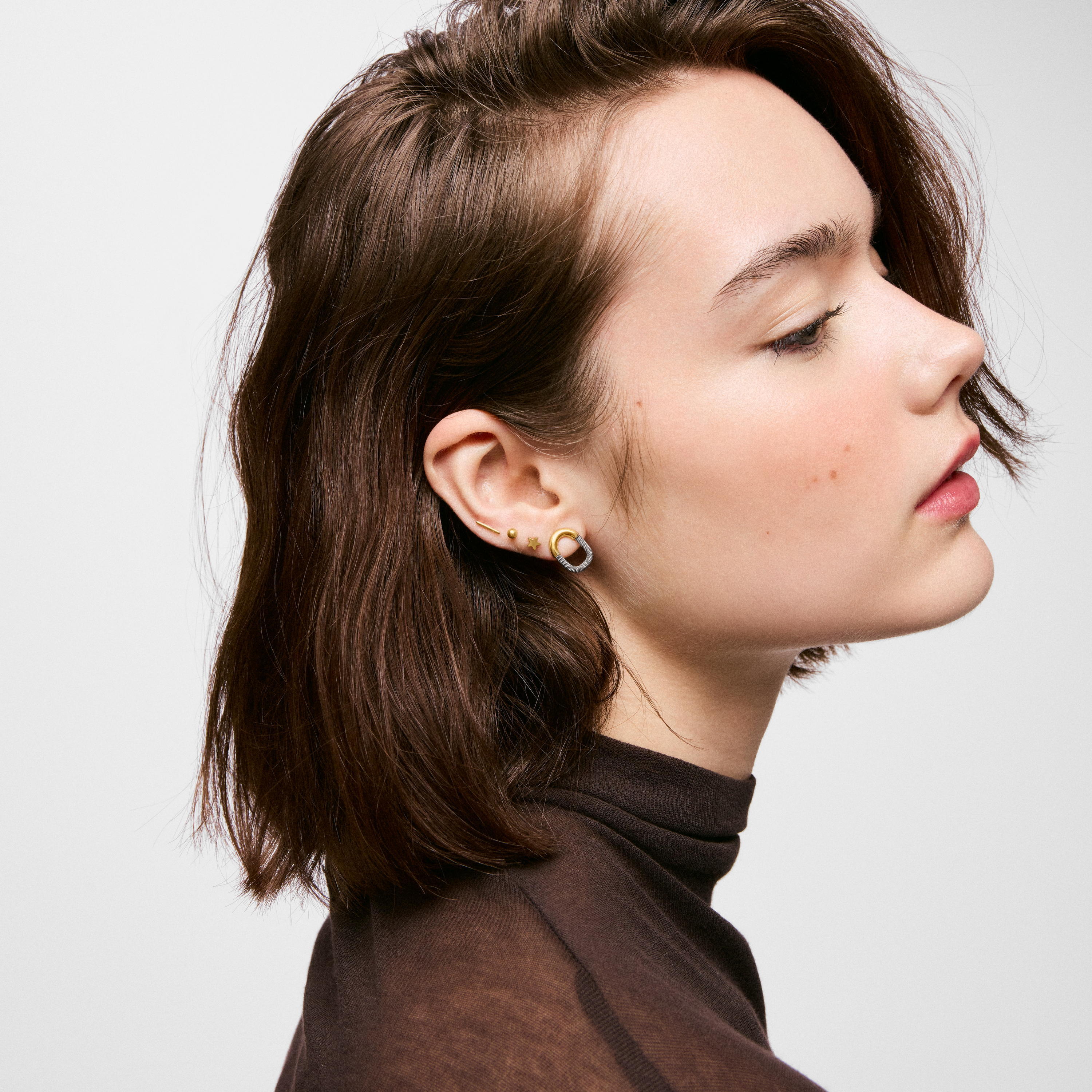 Steel and 14K solid gold Earrings TOUS Unlock