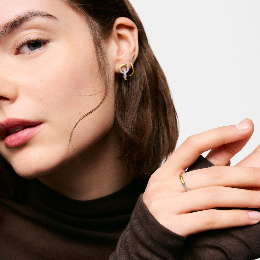 Ring aus Stahl und 14&nbsp;kt Gold TOUS Unlock