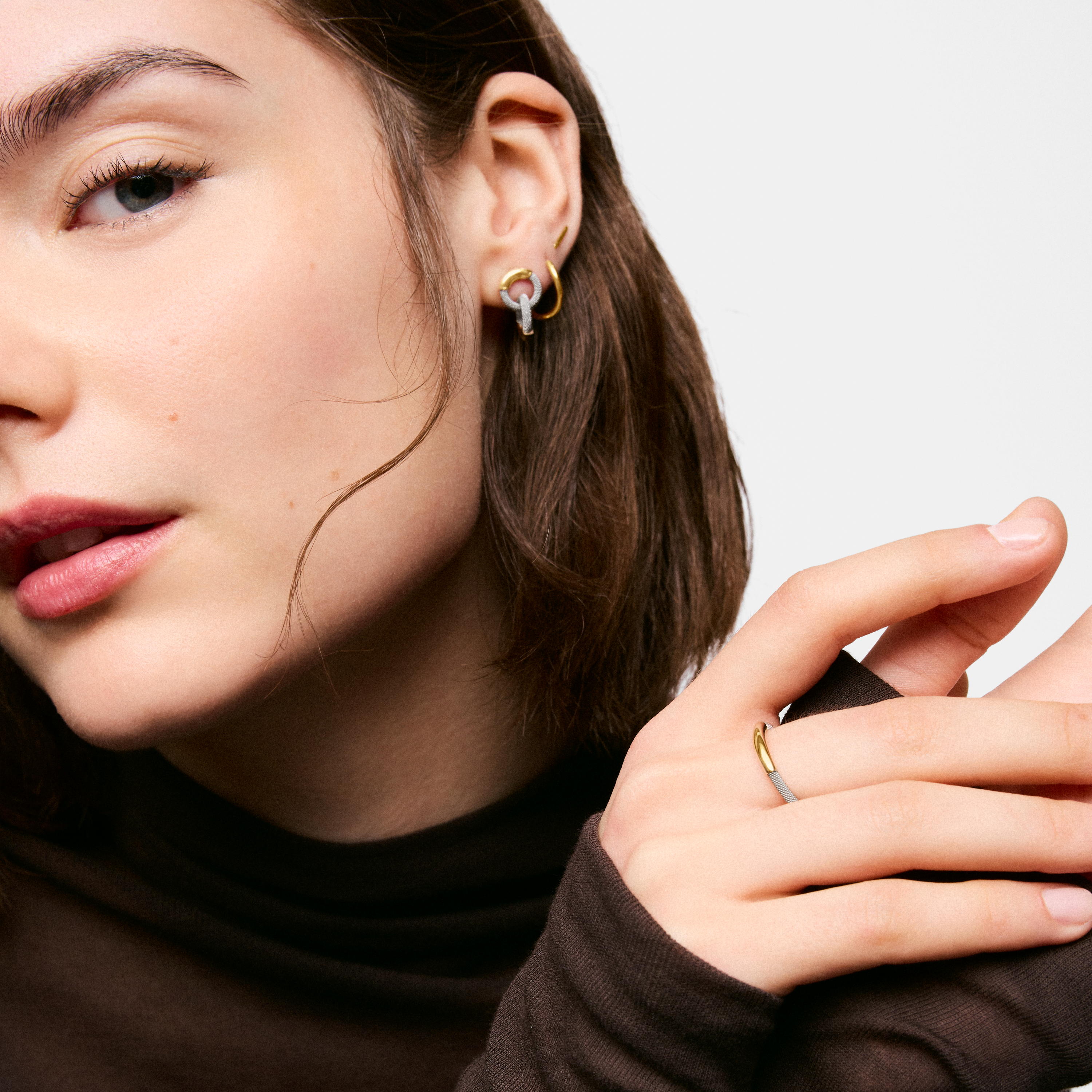 Steel and 14K solid gold Ring TOUS Unlock