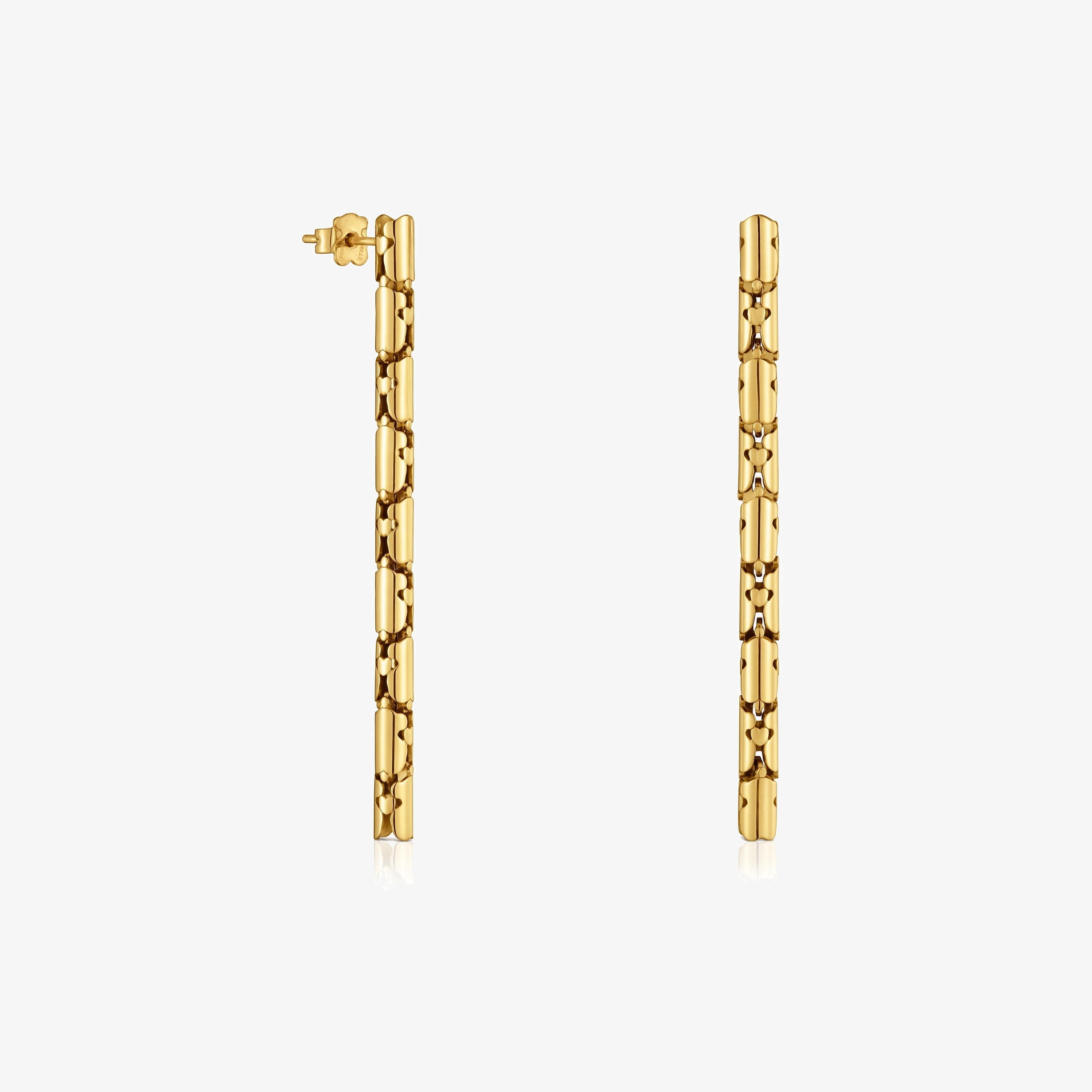 Long gold-colored articulated steel Earrings TOUS Carrusel