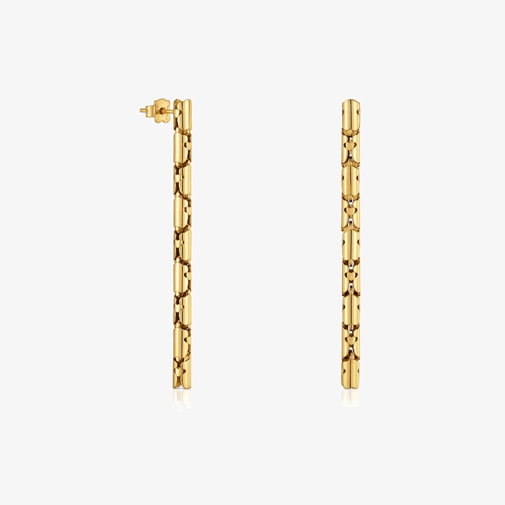 Long gold-colored articulated steel Earrings TOUS Carrusel