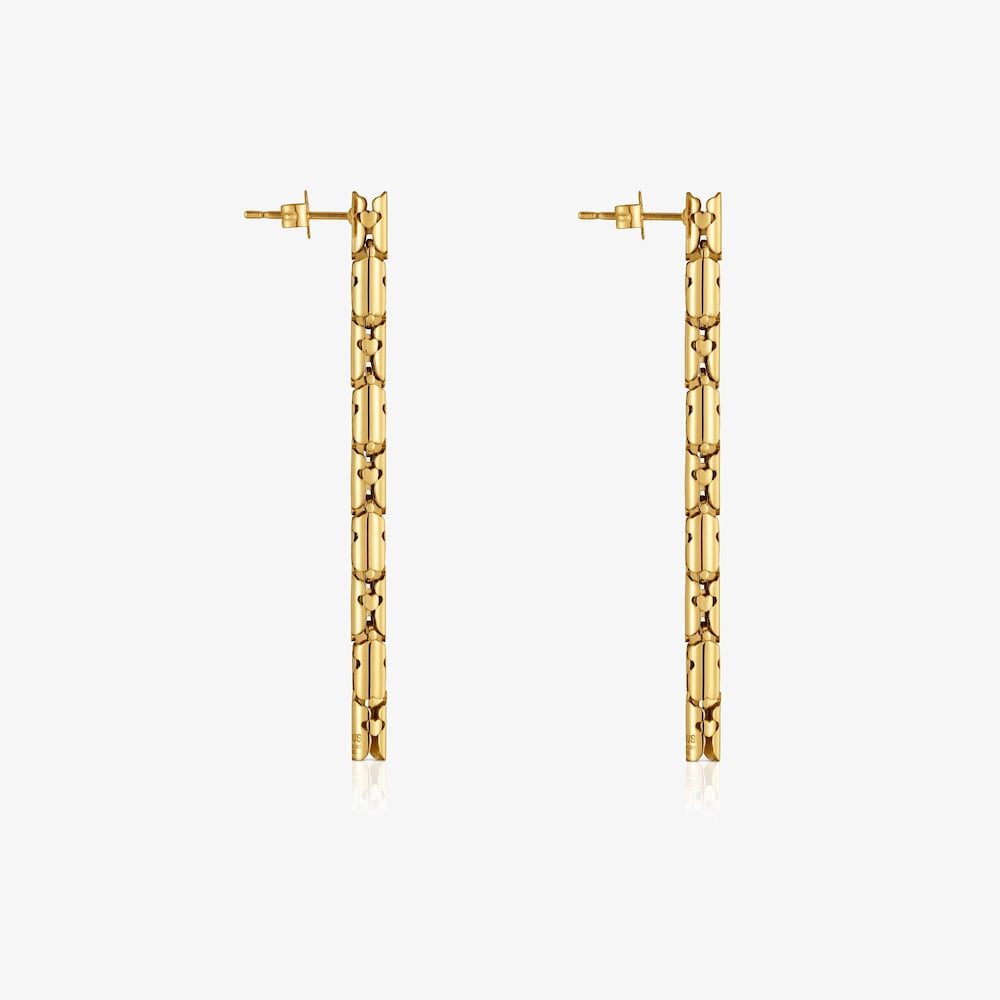 Long gold-colored articulated steel Earrings TOUS Carrusel