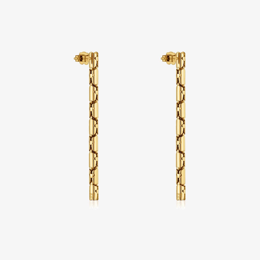 Long gold-colored articulated steel Earrings TOUS Carrusel