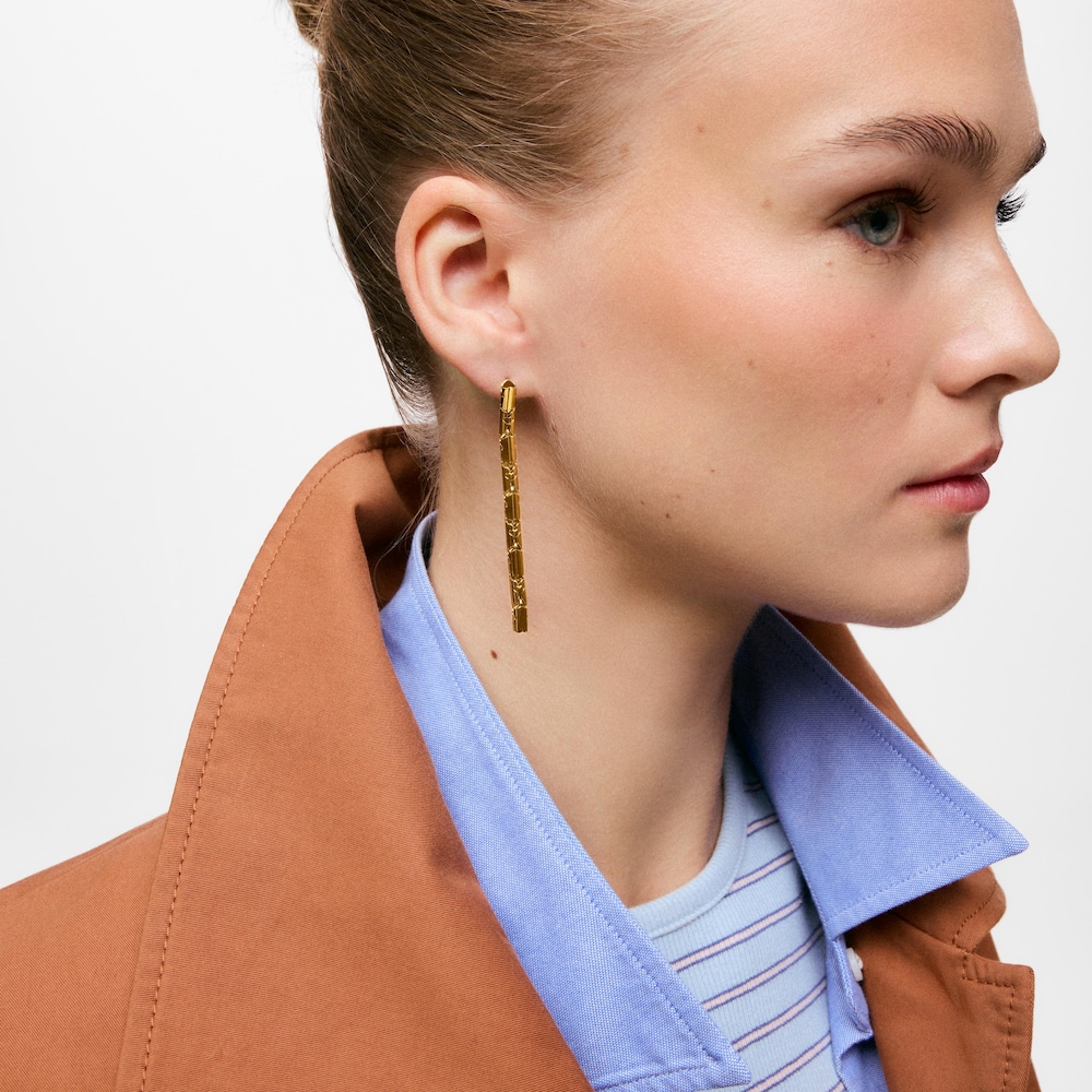 Long gold-colored articulated steel Earrings TOUS Carrusel