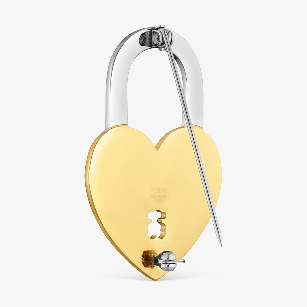 Bro&scaron;ňa s mot&iacute;vom srdca z&nbsp;dvojfarebnej ocele TOUS Charming