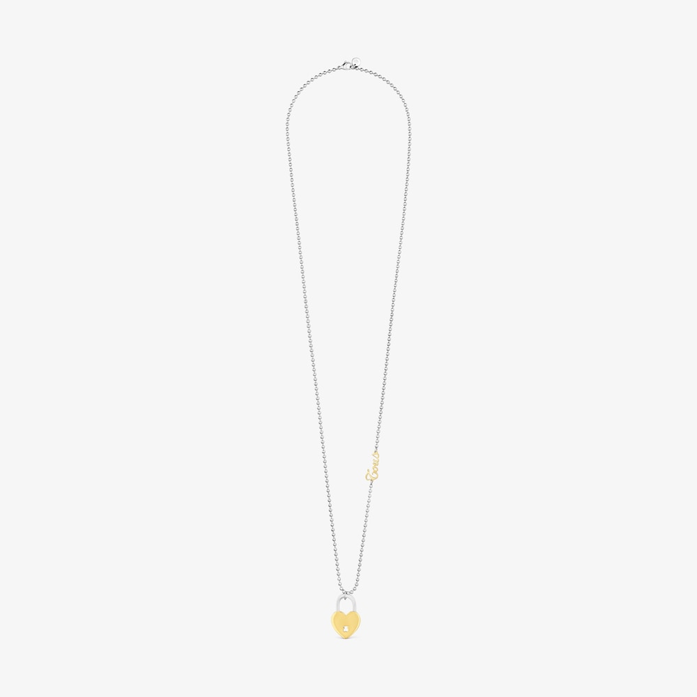 Collar largo de acero bicolor y motivo coraz&oacute;n TOUS Charming