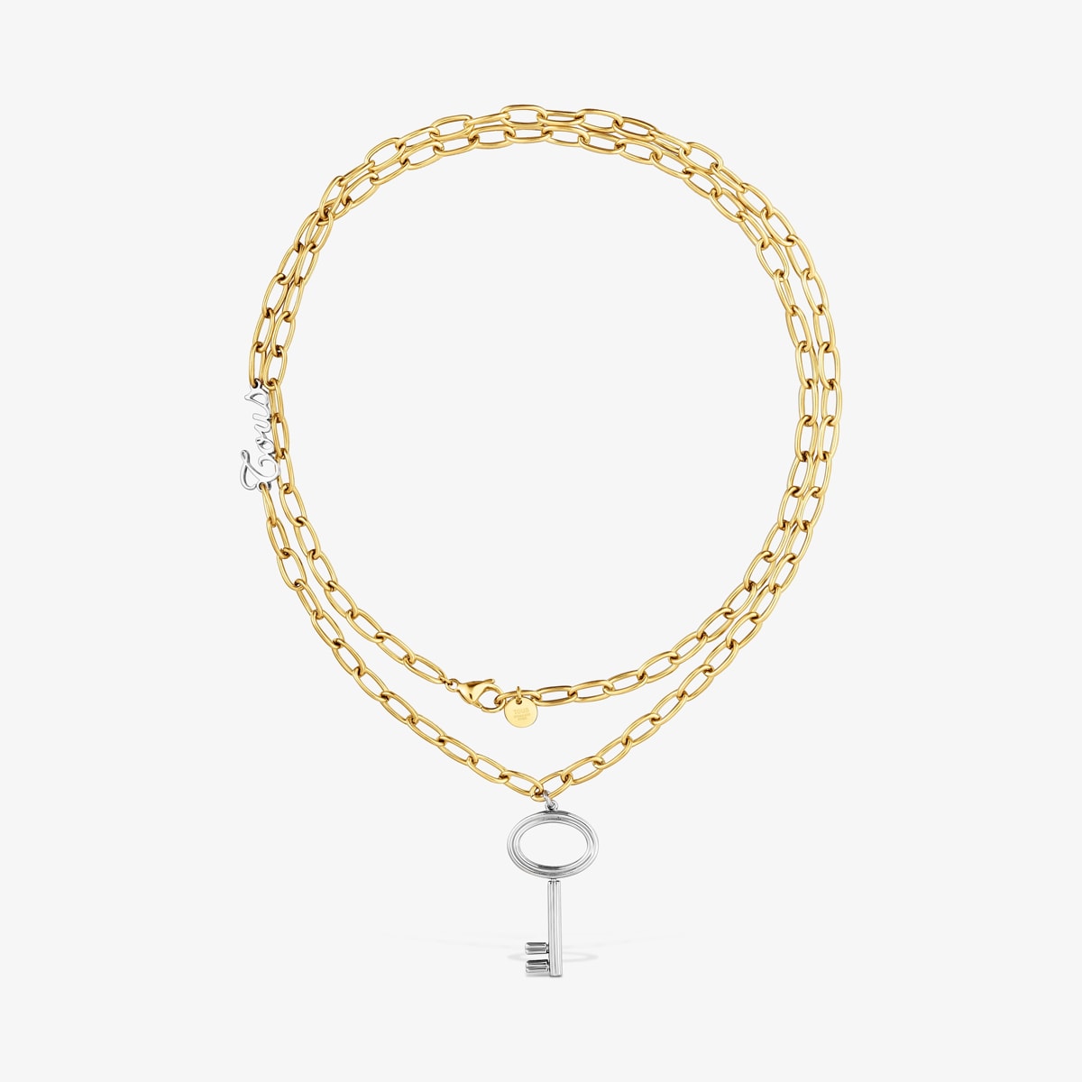 Tous - Collar Largo Cadena De Acero Bicolor Y Motivo Llave Tous Charming - Bicolor